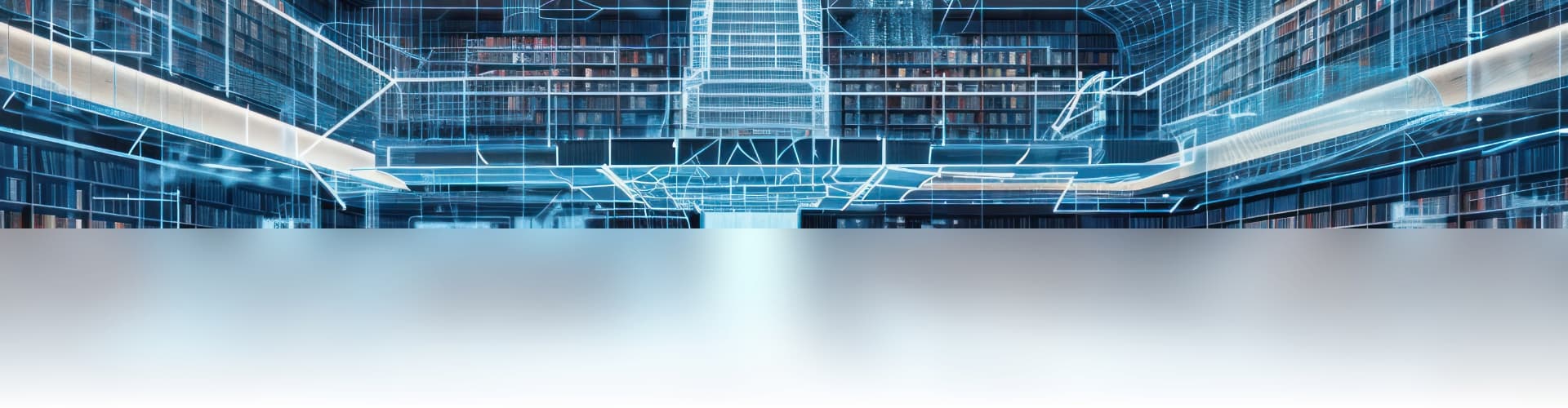 Bibliothek in futuristischem Stil